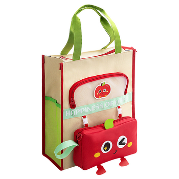 Studentska tote torba s cartoon dizajnom - Pinti, Oxford tkanina, zatvarač (Brand: Pinti; Materijal: Oxford tkanina; Oblik: Zatvarač, Karikatura)