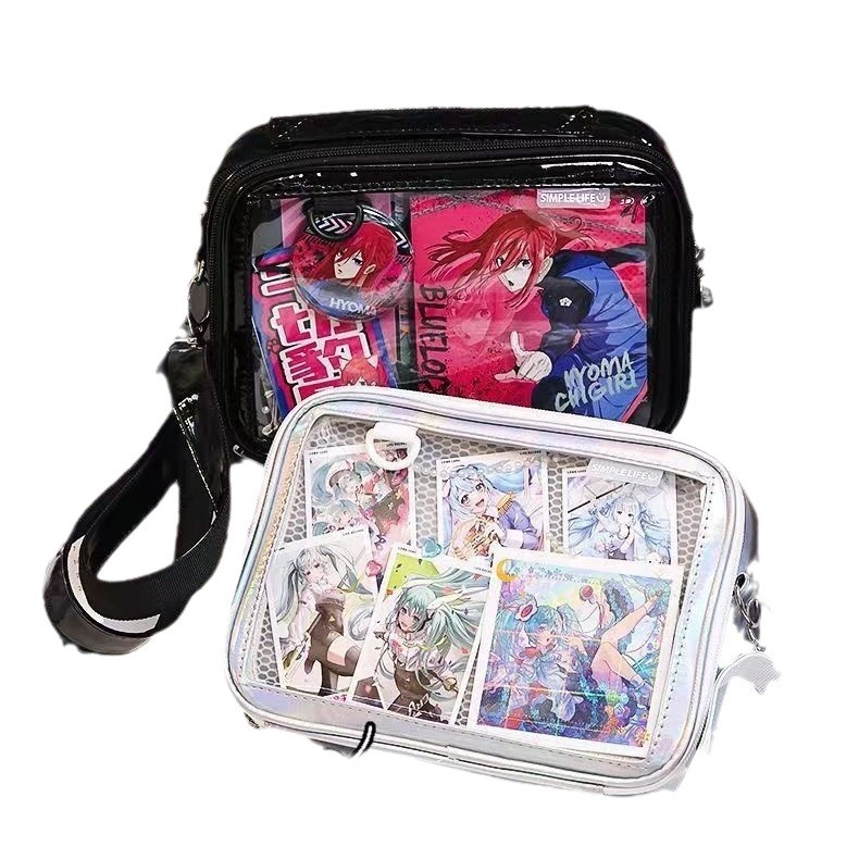 Nagy kapacitású keresztbody táska, tárolórekesszel, PU anyagból, légáteresztő és vízálló