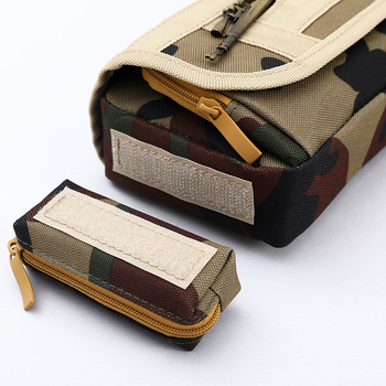 Oxford vászon tolltartó, kamuflázs mintával, téglalap alakú, uniszex, 1 db