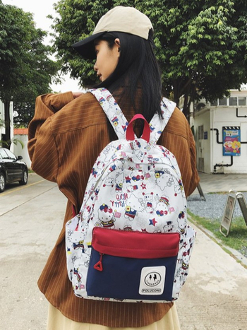 Lányoknak szóló iskolai hátizsák anime mintával, könnyű, nagy kapacitású, multifunkcionális, Oxford anyagú, légáteresztő