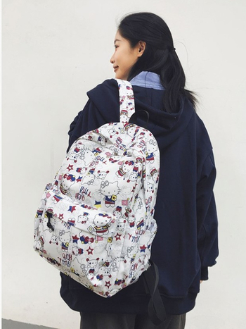 Lányoknak szóló iskolai hátizsák anime mintával, könnyű, nagy kapacitású, multifunkcionális, Oxford anyagú, légáteresztő