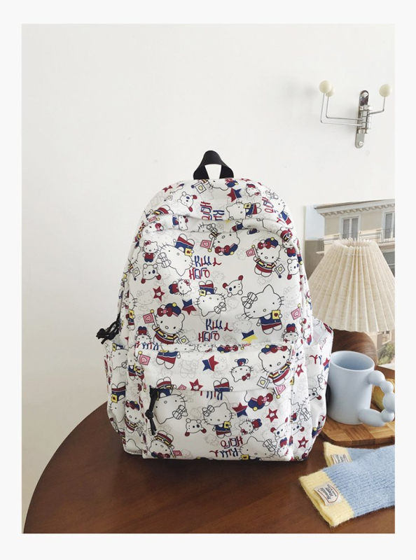 Lányoknak szóló iskolai hátizsák anime mintával, könnyű, nagy kapacitású, multifunkcionális, Oxford anyagú, légáteresztő