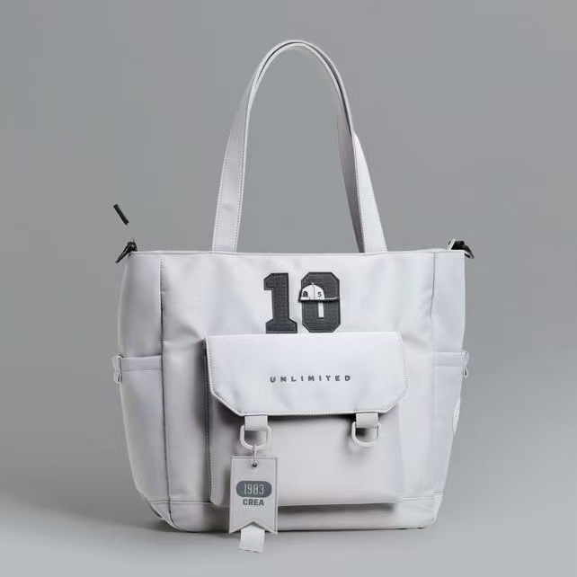 Sac școlar de mari capacitate, din Oxford, unisex, model cu litere, căptușeală poliester