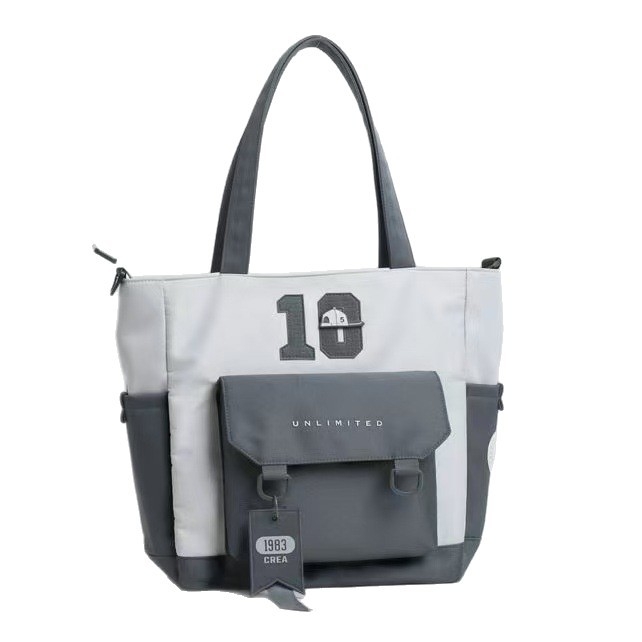 Sac școlar de mari capacitate, din Oxford, unisex, model cu litere, căptușeală poliester