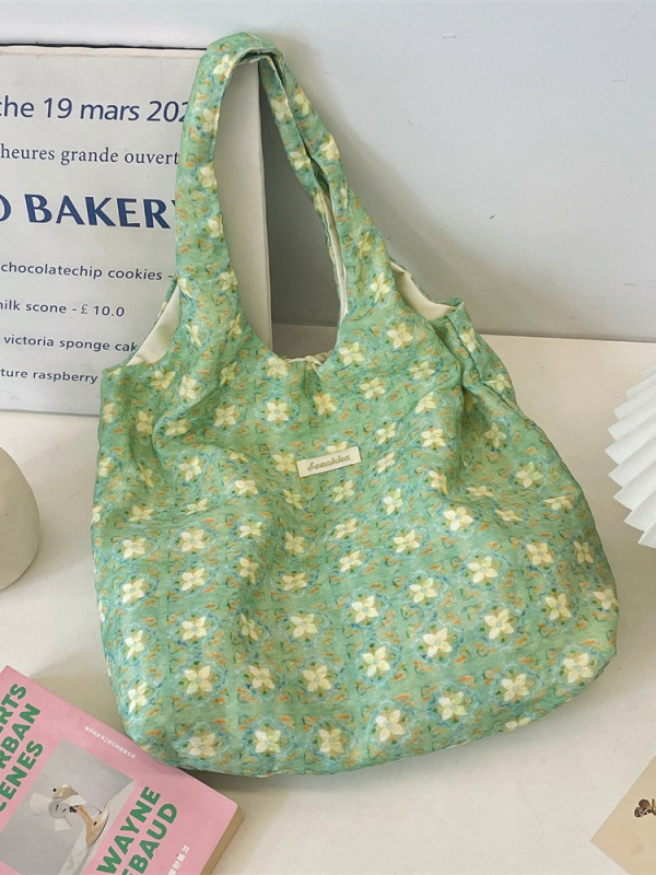 Poliesterska tote torba, street style, pravokutnog oblika, otvorenog vrha