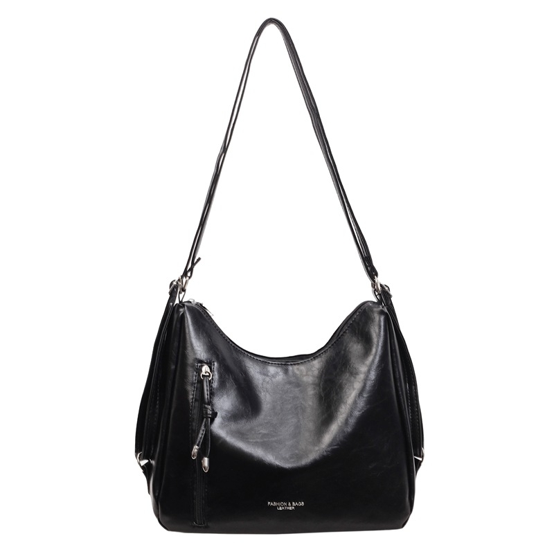 Τσάντα Tote με μεγάλη χωρητικότητα, ρετρό στυλ δρόμου, PU ύλικό, οριζόντιο τετράγωνο σχήμα, φερμουάρ (Στυλ δρόμου, PU, Πολυεστερική επένδυση, Οριζόντιο τετράγωνο σχήμα, Φερμουάρ)