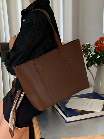 First Love PU tote táska, utcai stílus, horizontális négyszög alakzat