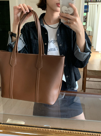 First Love PU tote táska, utcai stílus, horizontális négyszög alakzat