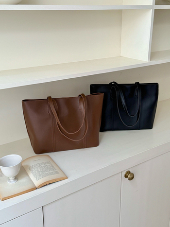 First Love PU tote táska, utcai stílus, horizontális négyszög alakzat