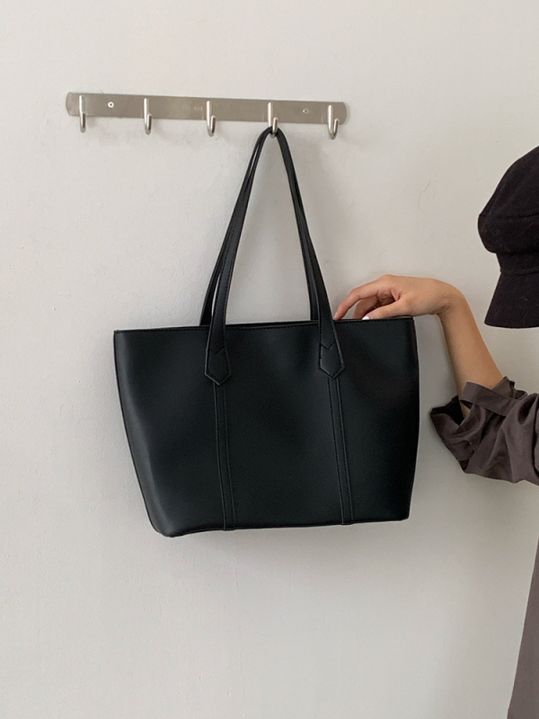 First Love PU tote táska, utcai stílus, horizontális négyszög alakzat