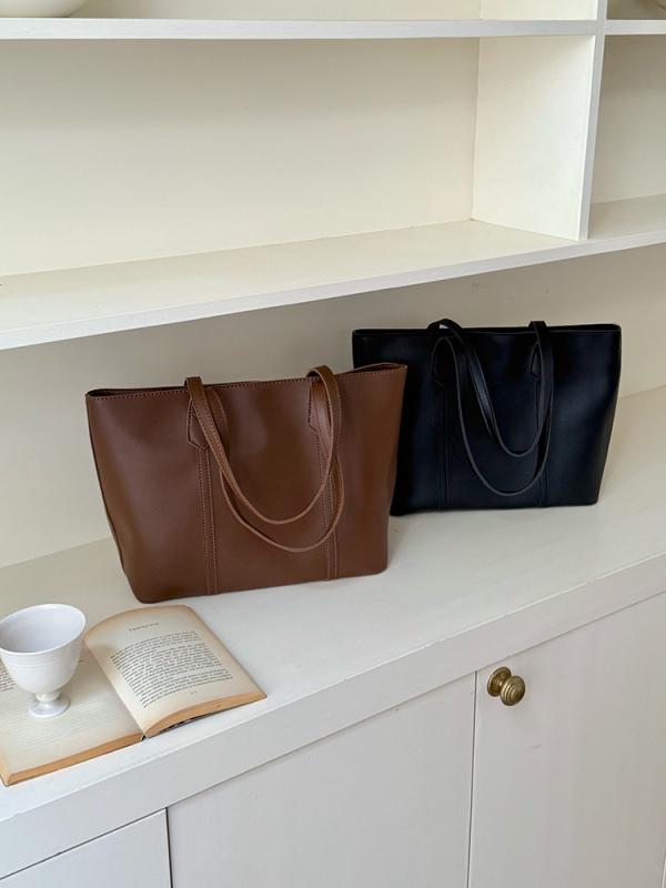 First Love PU tote táska, utcai stílus, horizontális négyszög alakzat