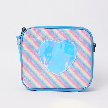 Ebédtáska szív mintájú, PU anyag, vízálló és szigetelt, Oxford bélés, uniszex óvodásoknak