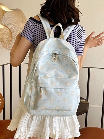 Zeyue unisex Oxford kuprinė su gyvūnų raštu, nailoninis pamušalas