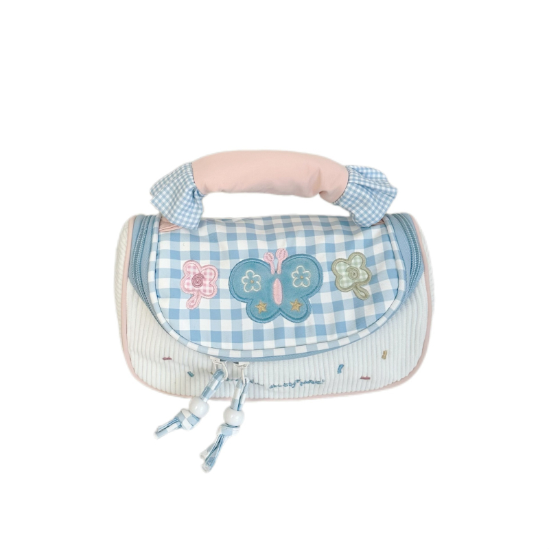 Несесер за моливи с макарон стил дизайн, голям капацитет, лек, платнен, корейски стил, за ученици