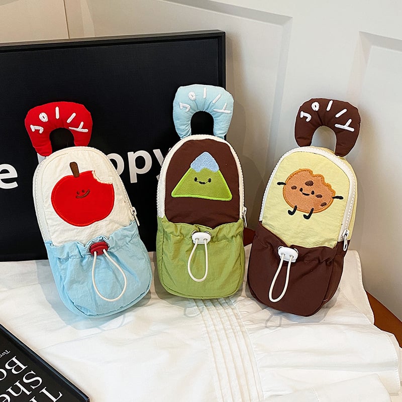 Пенал за моливи с вертикално отваряне - плат, унисекс, корейски стил