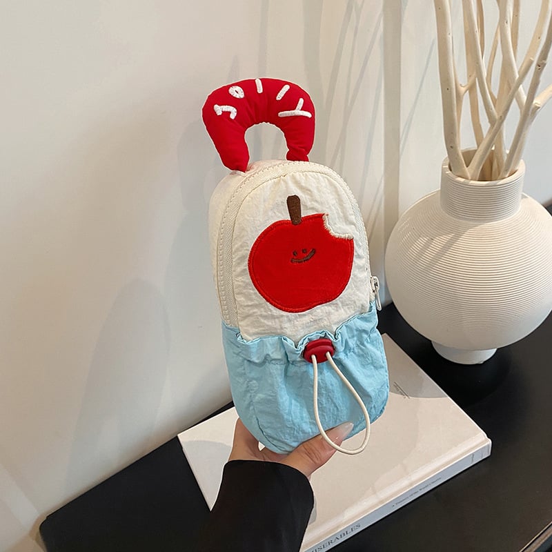 Пенал за моливи с вертикално отваряне - плат, унисекс, корейски стил