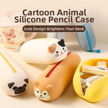 Силиконов несесер за моливи за деца – унисекс, японски стил, симпатичен дизайн, творческа канцелария