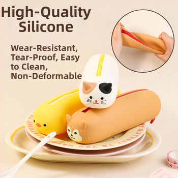 Силиконов несесер за моливи за деца – унисекс, японски стил, симпатичен дизайн, творческа канцелария