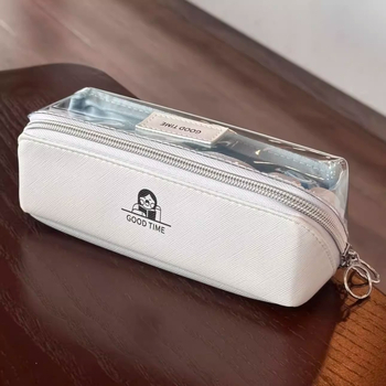 Несесер за моливи в корейски стил, двуслоен нейлонов калъф за ученици