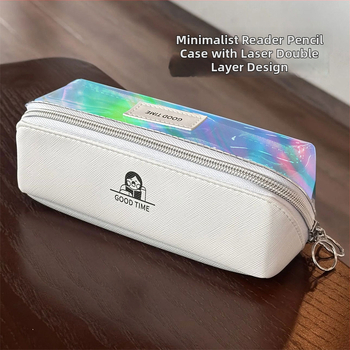 Несесер за моливи в корейски стил, двуслоен нейлонов калъф за ученици