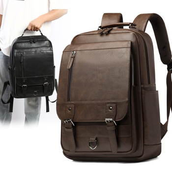 PU kožni ruksak za laptop, unisex, 20–35 L, vodootporan, gradski poslovni stil
