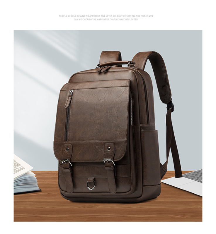 PU kožni ruksak za laptop, unisex, 20–35 L, vodootporan, gradski poslovni stil