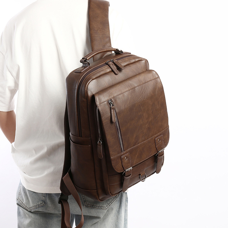 PU kožni ruksak za laptop, unisex, 20–35 L, vodootporan, gradski poslovni stil