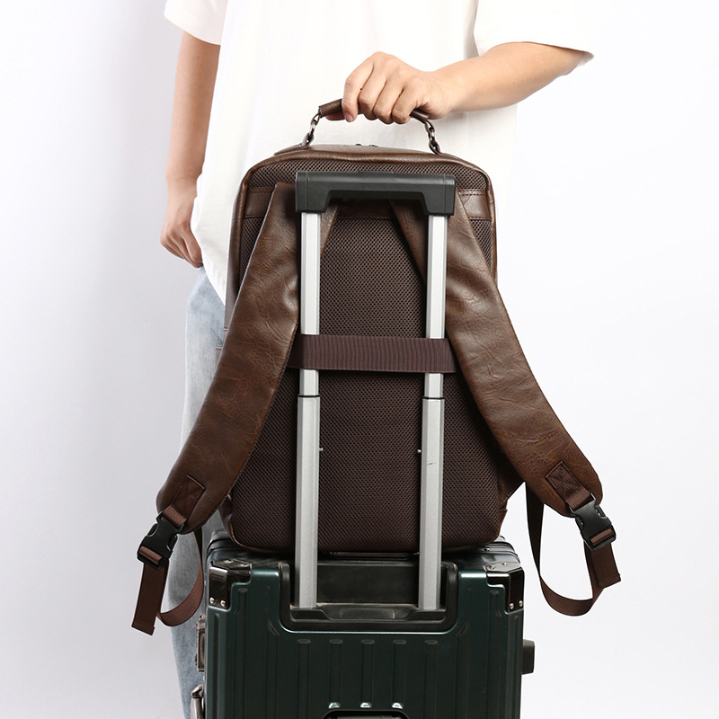PU kožni ruksak za laptop, unisex, 20–35 L, vodootporan, gradski poslovni stil
