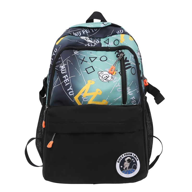 Ruksak Graffiti Kozmonaut za srednju školu – Unisex, Oxford platno, prozračan, vodootporan, lagan, zakrivljene naramenice, stil kampusa mladih