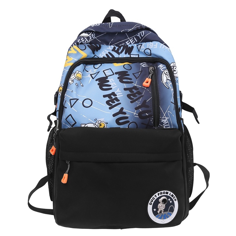 Ruksak Graffiti Kozmonaut za srednju školu – Unisex, Oxford platno, prozračan, vodootporan, lagan, zakrivljene naramenice, stil kampusa mladih