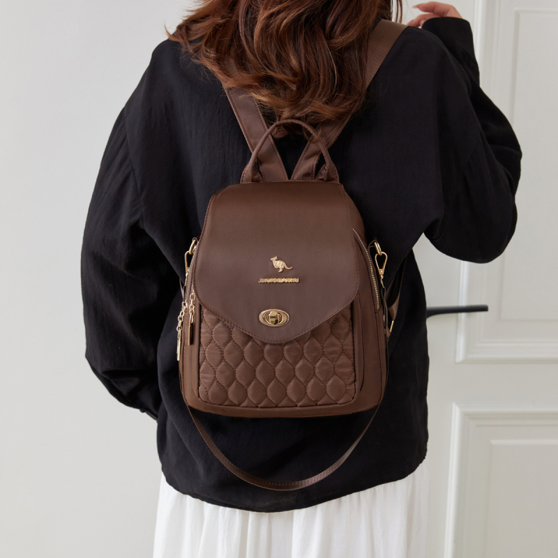 Kangaroo hátizsák nőknek, könnyű, divatos, sokoldalú, nagy kapacitású (PU anyag, poliészter bélés, cipzáras nyitás, vízálló, kopásálló)