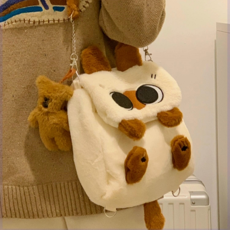 Rucsac pluș cu pisică Siamiană în stil japonez, purtare 3 în 1, primăvara 2025