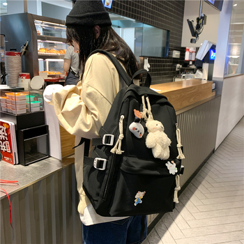 Ruksak za djevojke, korejski Harajuku stil, studentski kampus stil, Oxford tkanina, prozračan i otporan na habanje, zakrivljene naramenice, poliester podstava, za srednju školu
