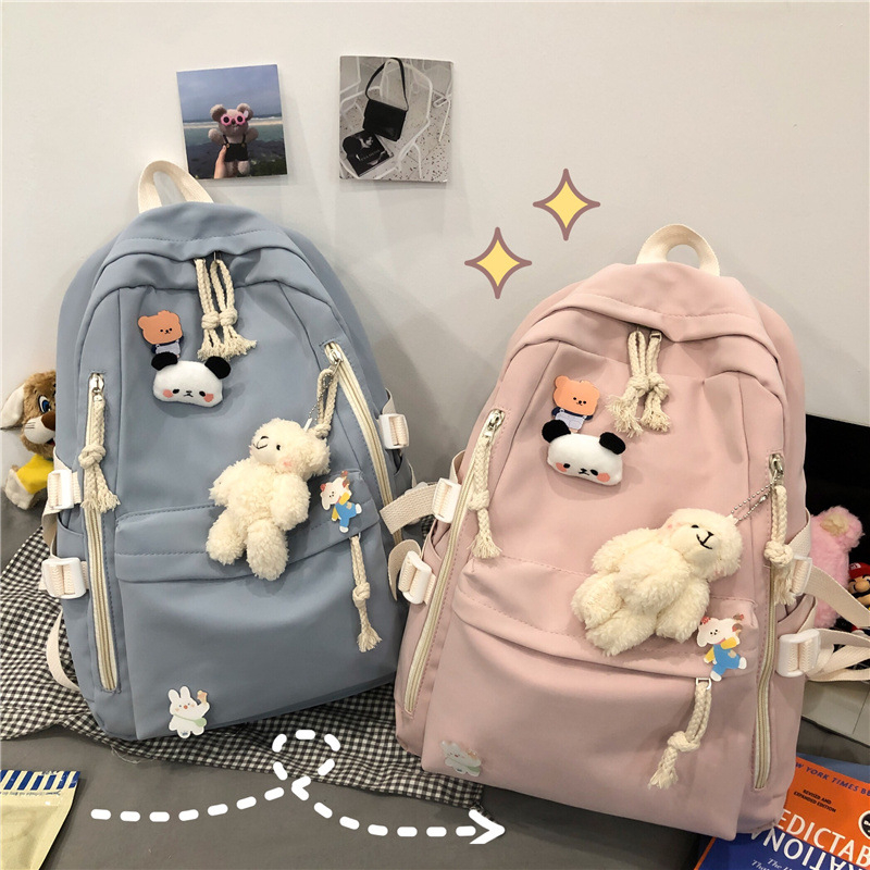 Ruksak za djevojke, korejski Harajuku stil, studentski kampus stil, Oxford tkanina, prozračan i otporan na habanje, zakrivljene naramenice, poliester podstava, za srednju školu