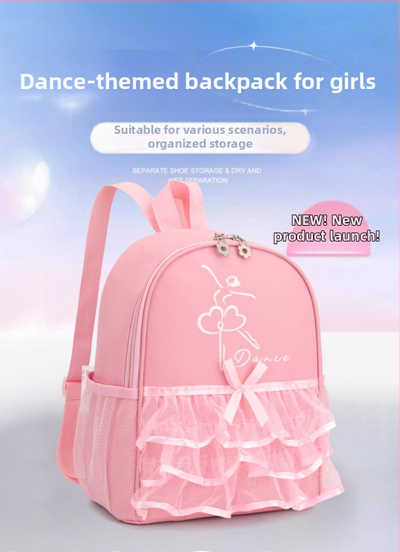 Meitenēm paredzēta deju soma ar mežģīnēm, baleta un latīņu dejas somas, lielas ietilpības, teksta personalizācija