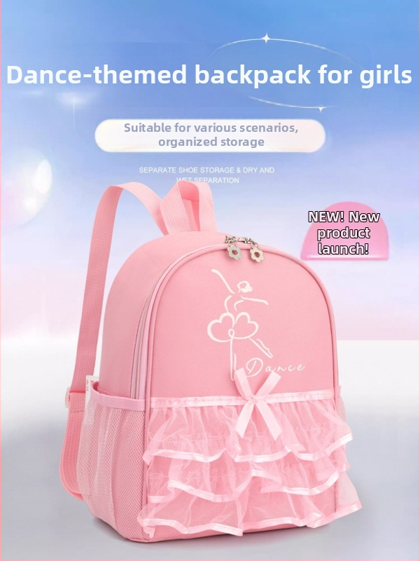 Meitenēm paredzēta deju soma ar mežģīnēm, baleta un latīņu dejas somas, lielas ietilpības, teksta personalizācija