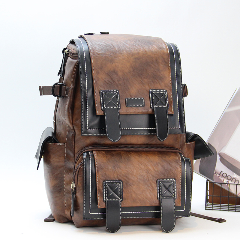 Ruksak, unisex, kapacitet 20–35L, vodootporna PU koža, kompatibilan s 14-inčnim prijenosnim računalom
