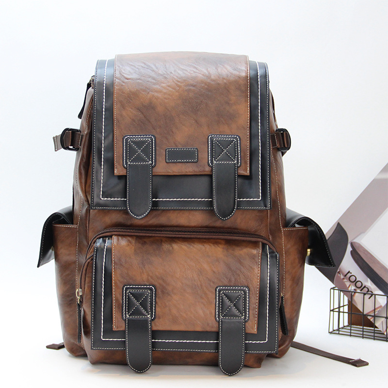 Ruksak, unisex, kapacitet 20–35L, vodootporna PU koža, kompatibilan s 14-inčnim prijenosnim računalom