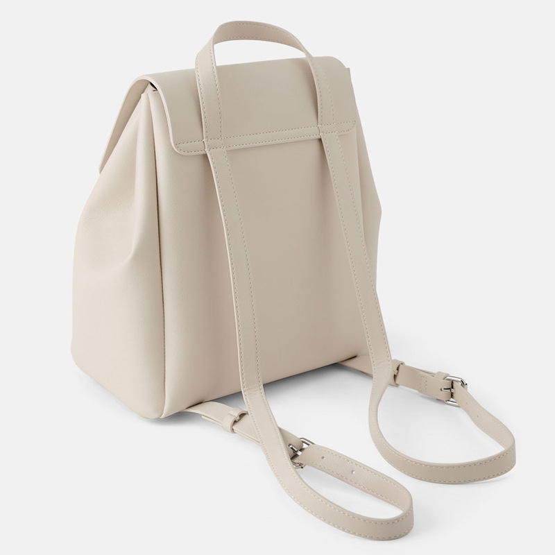 Ženski ruksak – nišni casual putnički ruksak, korejski minimalistički stil, torba za laptop, europsko-američki retro stil (Materijal: PU; Podstava: PU; Način otvaranja: šnir s kopčom; Vanjska torba s poklopcem; Čvrstoća: srednje mek)