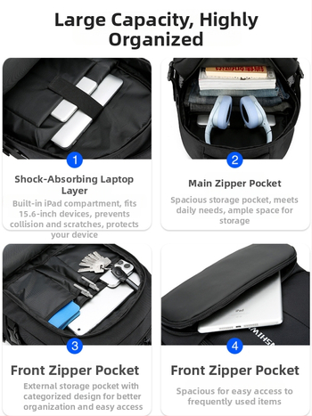 Ruksak 20-35L, Oxford tkanina, otporan na vodu i habanje, naramenica s zračnim jastukom, kompatibilan s 16-inčnim prijenosnim računalom
