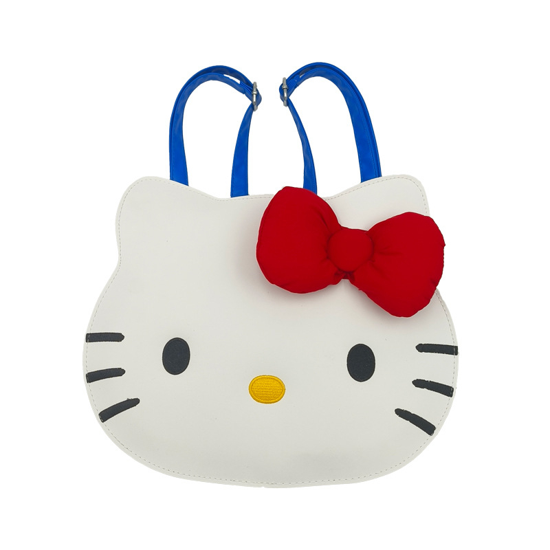 Crossbody ruksak s KT Cat motifom, japanskog stila nišni dizajn, PU materijal, kaiš s zračnim jastukom, kapacitet ispod 20 L, vodootporan