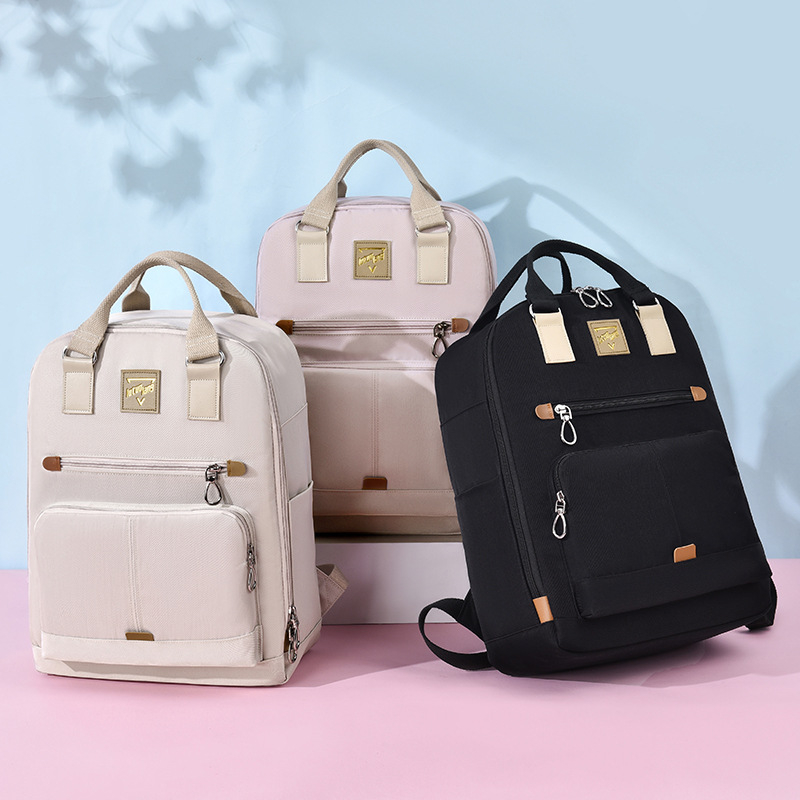 Ženski nylon ruksak, gradski stil, zatvarač, unutarnji sloj, vodootporan