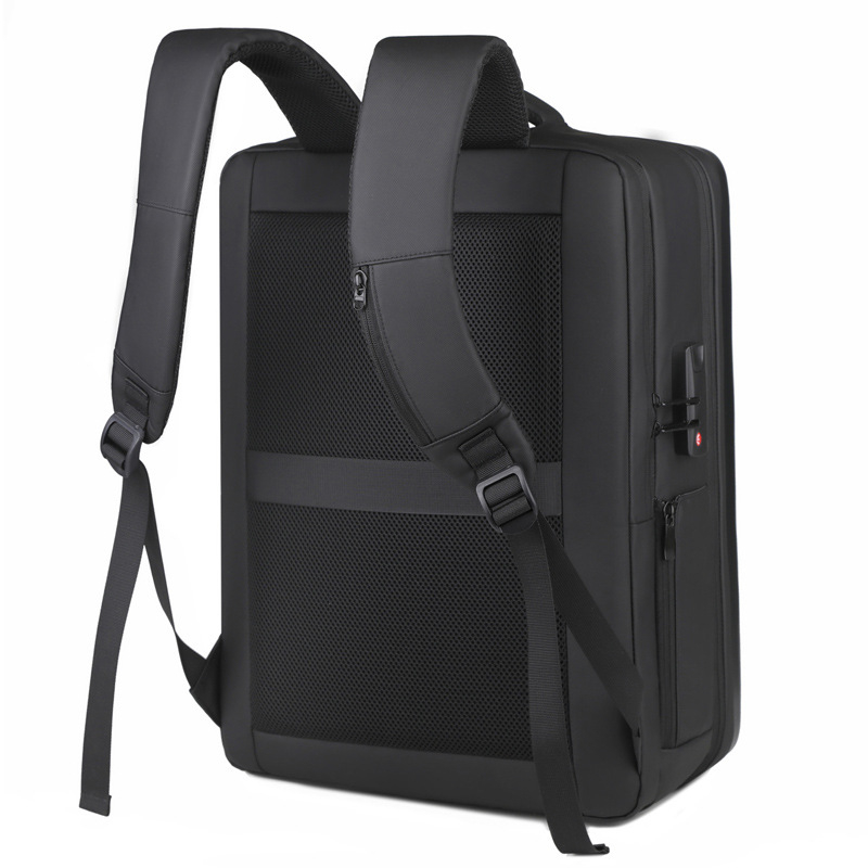 Rucsac unisex cu încărcare USB, 20-35L, încăpător pentru laptop de 16 inch, compartiment uscat-umed, material Oxford
