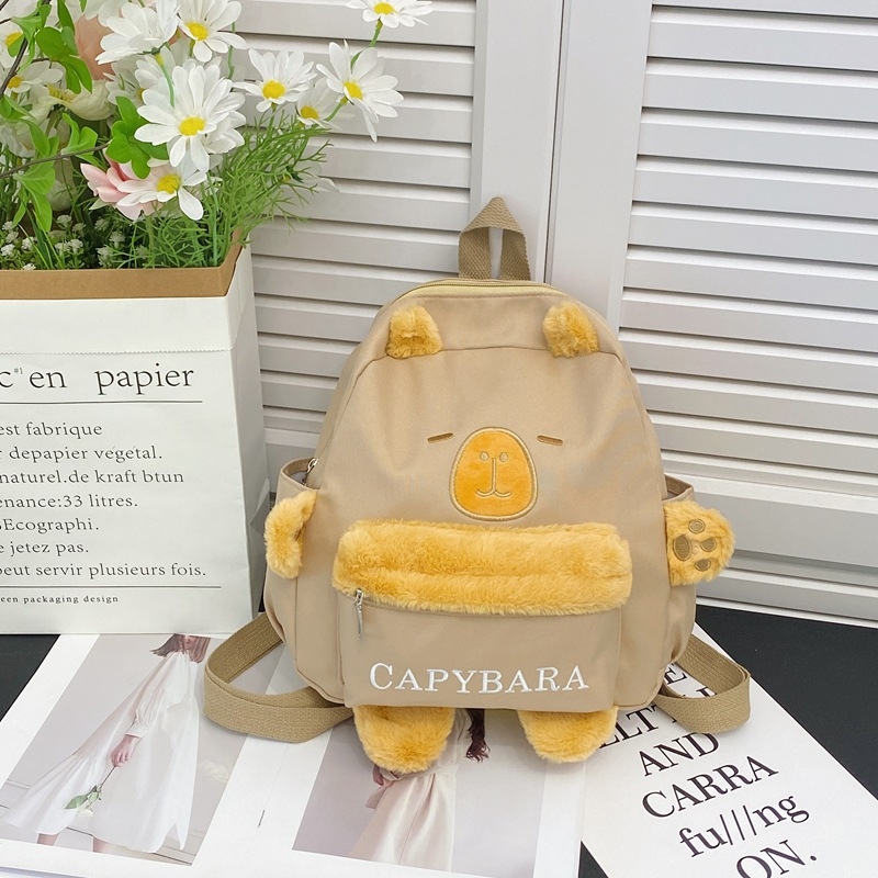 Capybara ruksak – Životinjski uzorak, Platno, Prozračan, Zakrivljene naramenice, Kapacitet do 20 L