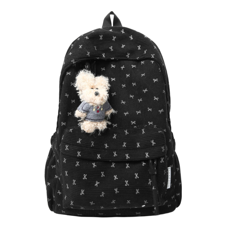 Unisex Corduroy ruksak za školu — kapacitet 20–35 L, za 12-inčni laptop, za školu