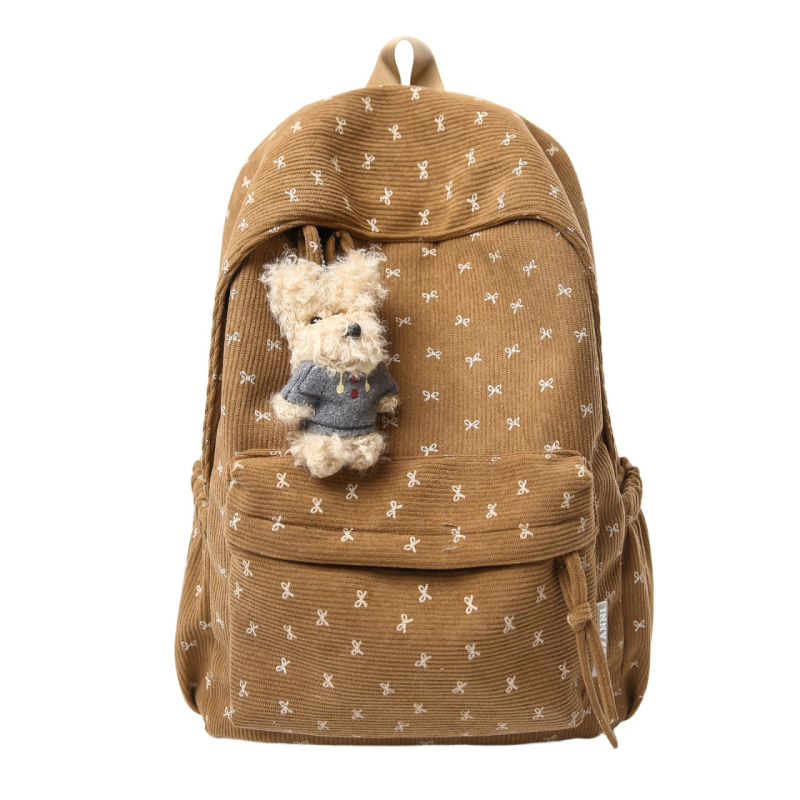 Unisex Corduroy ruksak za školu — kapacitet 20–35 L, za 12-inčni laptop, za školu
