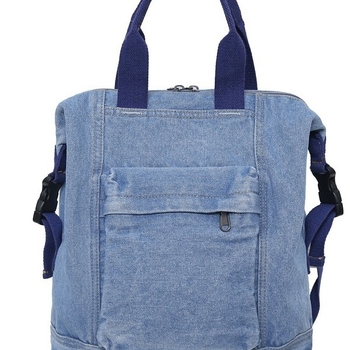 Prani džins ruksak, unisex, kapaciteta 20–35 L, pogodan za 10-inčni prijenosnik, poliester podstava, zakrivljene naramenice