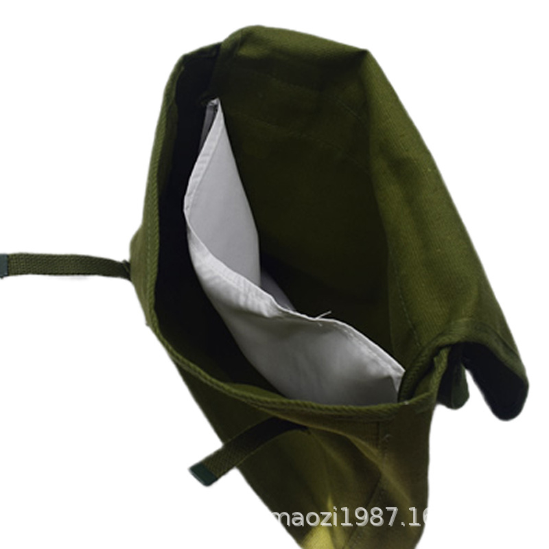 Retro platnasta torba u boji Liberation Green, mali ruksak Crvena Garda, jednodijelna poštanska torba s logom, za odrasle i djecu