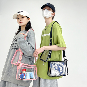 Muška PVC crossbody torbica, prozračna, bez podstave, za slobodno vrijeme putovanja