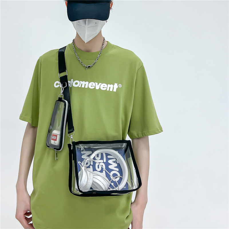 Muška PVC crossbody torbica, prozračna, bez podstave, za slobodno vrijeme putovanja